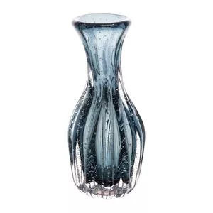 Vaso Italy<BR>- Incolor & Azul Marinho<BR>- 20xØ9,5cm<BR>- Wolff