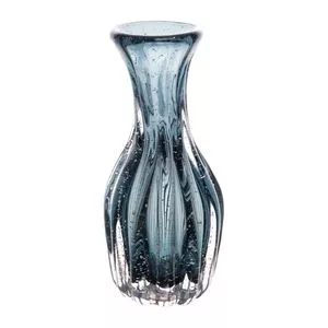 Vaso Italy<BR>- Incolor & Azul Marinho<BR>- 18xØ8cm<BR>- Wolff