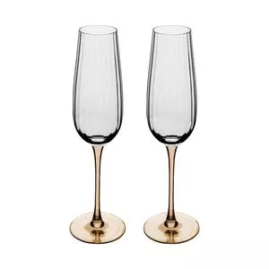 Jogo De Taças Para Champanhe Classic<BR>- Incolor & Âmbar<BR>- 2Pçs<BR>- 230ml<BR>- Wolff