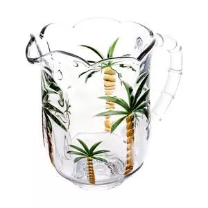 Jarra Palm Hand Paiting<BR>- Cristal & Verde Militar<BR>- 1,3L<BR>- Lyor