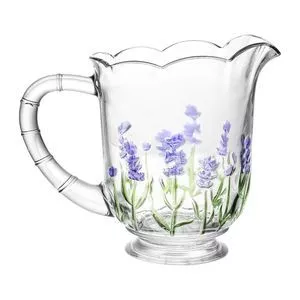 Jarra Lavanda Hand Painting<BR>- Incolor & Roxo<BR>- 1,3l<BR>- Lyor