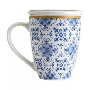 Caneca Lisboa<BR>- Branca & Azul Claro<BR>- 310ml<BR>- Lyor