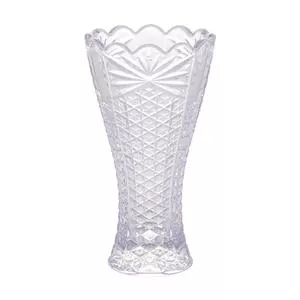 Vaso Princess Em Relevo<BR>- Cristal & Rosê<BR>- 14xØ8cm<BR>- Wolff