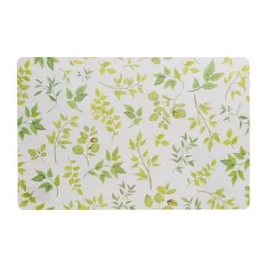 Lugar Americano Folhagem<BR>- Branco & Verde<BR>- 43,5x28,5cm<BR>- Lyor