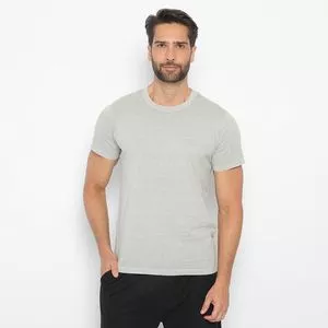 Camiseta Lisa Estonada<BR>- Cinza Claro