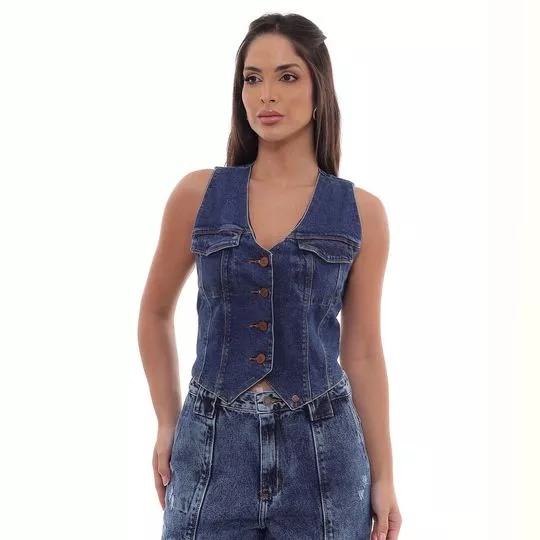 Colete Jeans- Azul Escuro