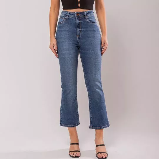 Calça Jeans Cropped- Azul