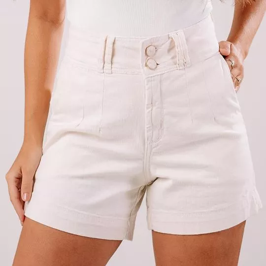 Short Com Recortes- Off White