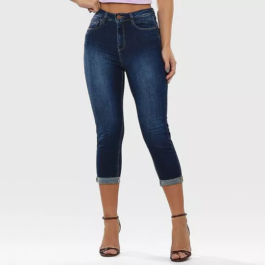 Calça Jeans Capri- Azul Escuro