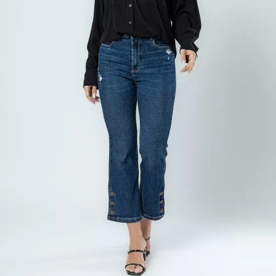 Calça Jeans Cropped- Azul Escuro