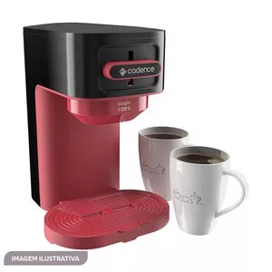 Cafeteira Single Caf230<BR>- Vermelha & Preta<BR>- 22,5x15x19,8cm<BR>- 300ml<BR>- 127V<BR>- 600W<BR>- Cadence