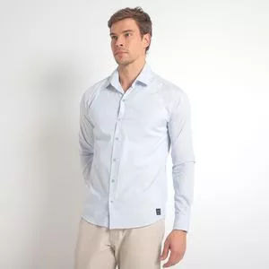 Camisa Lisa<BR>- Azul Claro