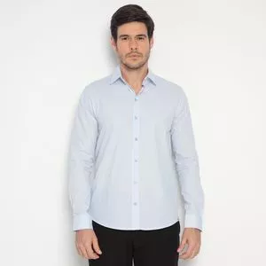 Camisa Listrada<BR>- Azul Claro