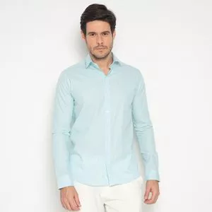 Camisa Listrada<BR>- Azul Claro