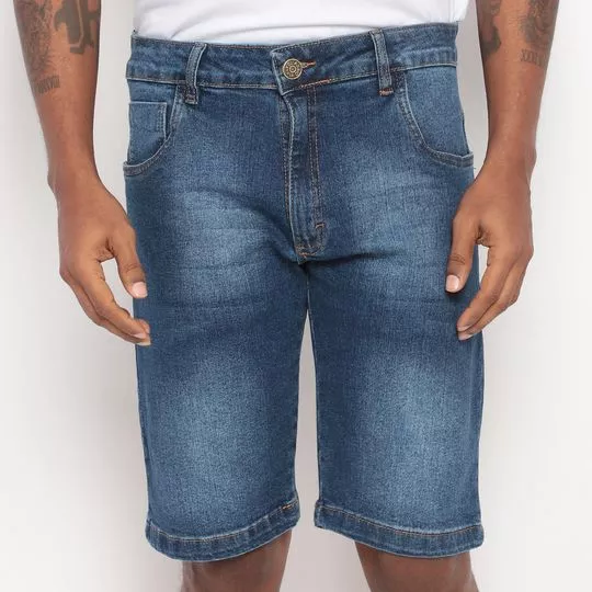 Bermuda Jeans- Azul Escuro