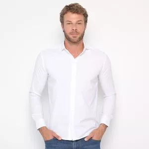 Camisa Regular Fit<BR>- Branca