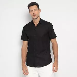 Camisa Regular Fit<BR>- Preta