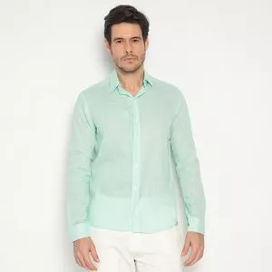 Camisa Em Flamê<BR>- Verde Água