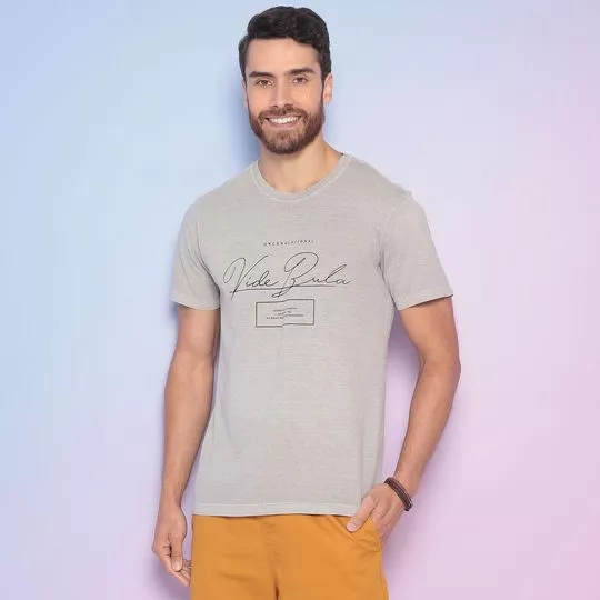 Camiseta Vide Bula- Cinza & Preta