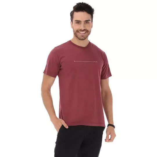 Camiseta Listra- Vinho & Branca