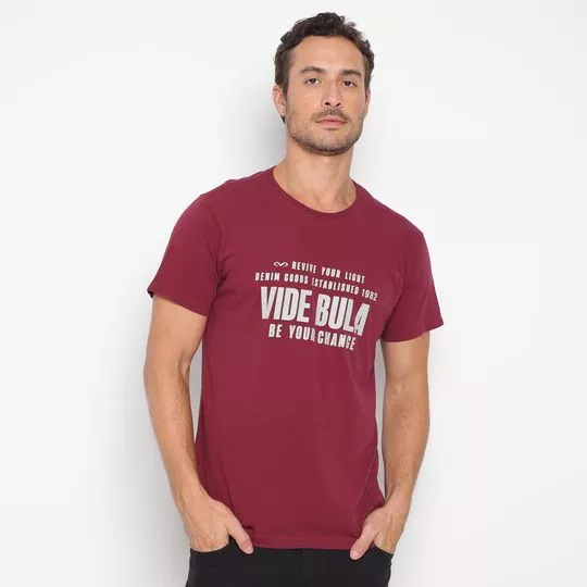 Camiseta Vide Bula®- Vinho & Off White