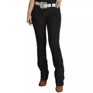 Calça Jeans Boot Cut<BR>- Preta<BR>- By Unna