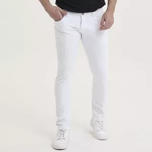 Calça Skinny Em Sarja<BR>- Branca<BR>- By Unna