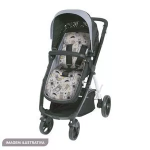 Almofada Para Carrinho Dupla Face<BR>- Cinza Claro & Cinza<BR>- 5x35x40cm<BR>- Clingo