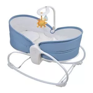 Cadeira Moisés Aconchego<BR>- Branca & Azul<BR>- 44x18x70cm<BR>- Clingo