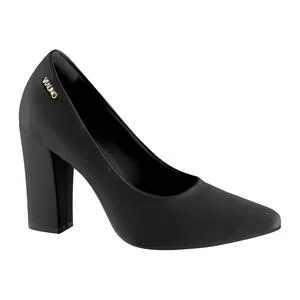 Scarpin Em Couro<BR>- Preto