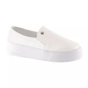 Slip On Em Couro<BR>- Off White