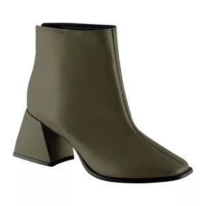 Bota Em Couro<BR>- Verde Militar