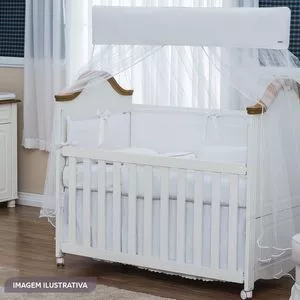 Mosquiteiro Com Capa Blanche Em Matelassê<BR>- Branco<BR>- 170x600cm<BR>- 30 Fios<BR>- Biramar