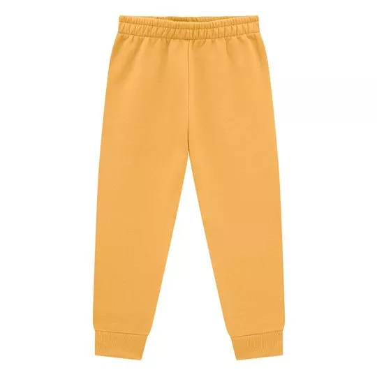 Calça Jogger Com Recortes- Amarelo Escuro- Kyly