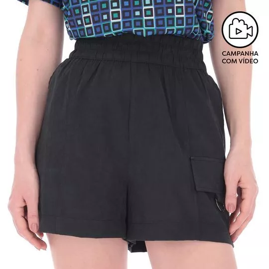 Short Com Recortes- Preto- ZINCO