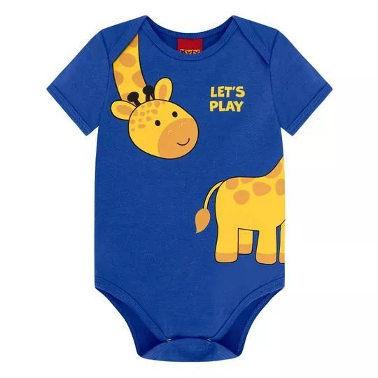 Body Girafa- Azul & Amarelo-