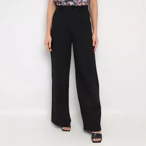 Calça Pantalona Com Bolsos<BR>- Preta<BR>- Enfim