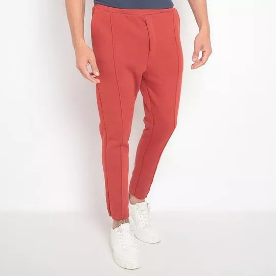 Calça Jogger Com Bolsos- Laranja Escuro- Enfim