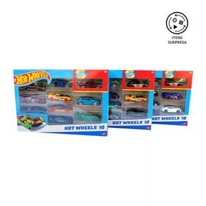 Hot Wheels Die-Cast<BR>- 10Pçs<BR>- Mattel