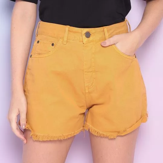 Short Com Bolsos - Amarelo - Morena Rosa