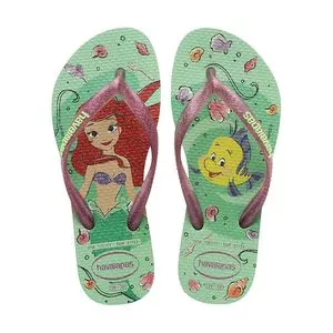 Chinelo Pequena Sereia®<BR>- Verde Claro & Malva<BR>- Tamanho: 27/8<BR>- Havaianas