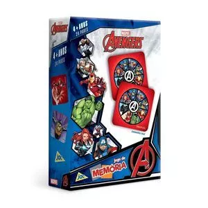 Jogo De Memória Os Vingadores®<BR>- Azul Escuro & Vermelho<BR>- 24 Pares<BR>- Toyster