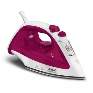 Ferro A Vapor Essentialgliss Base Antiaderente<BR>- Rosa & Branco<BR>- 12,5x28,2x15,5cm<BR>- 127V<BR>- 1200W<BR>- Arno