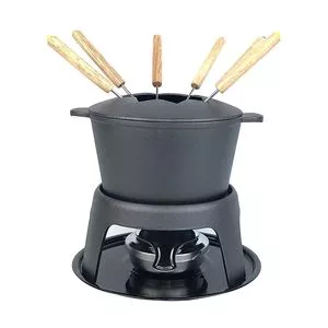 Aparelho De Fondue Para Queijo<BR>- Preto & Bege Claro<BR>- 11Pçs<BR>- Full Fit