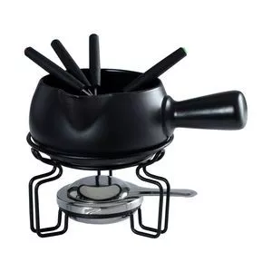 Aparelho De Fondue Para Queijo<BR>- Preto & Prateado<BR>- 8Pçs<BR>- Full Fit