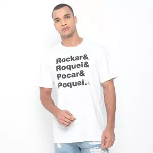 Camiseta Com Inscrições<BR>- Branca