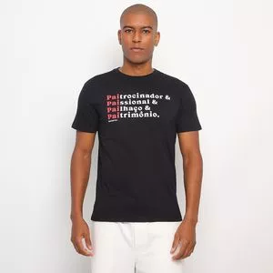 Camiseta Com Inscrições<BR>- Preta