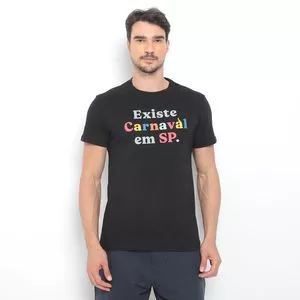 Camiseta Com Inscrições<BR>- Preta