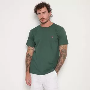 Camiseta Com Logo<BR>- Verde Escuro