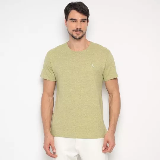 Camiseta Em Mescla- Verde Claro